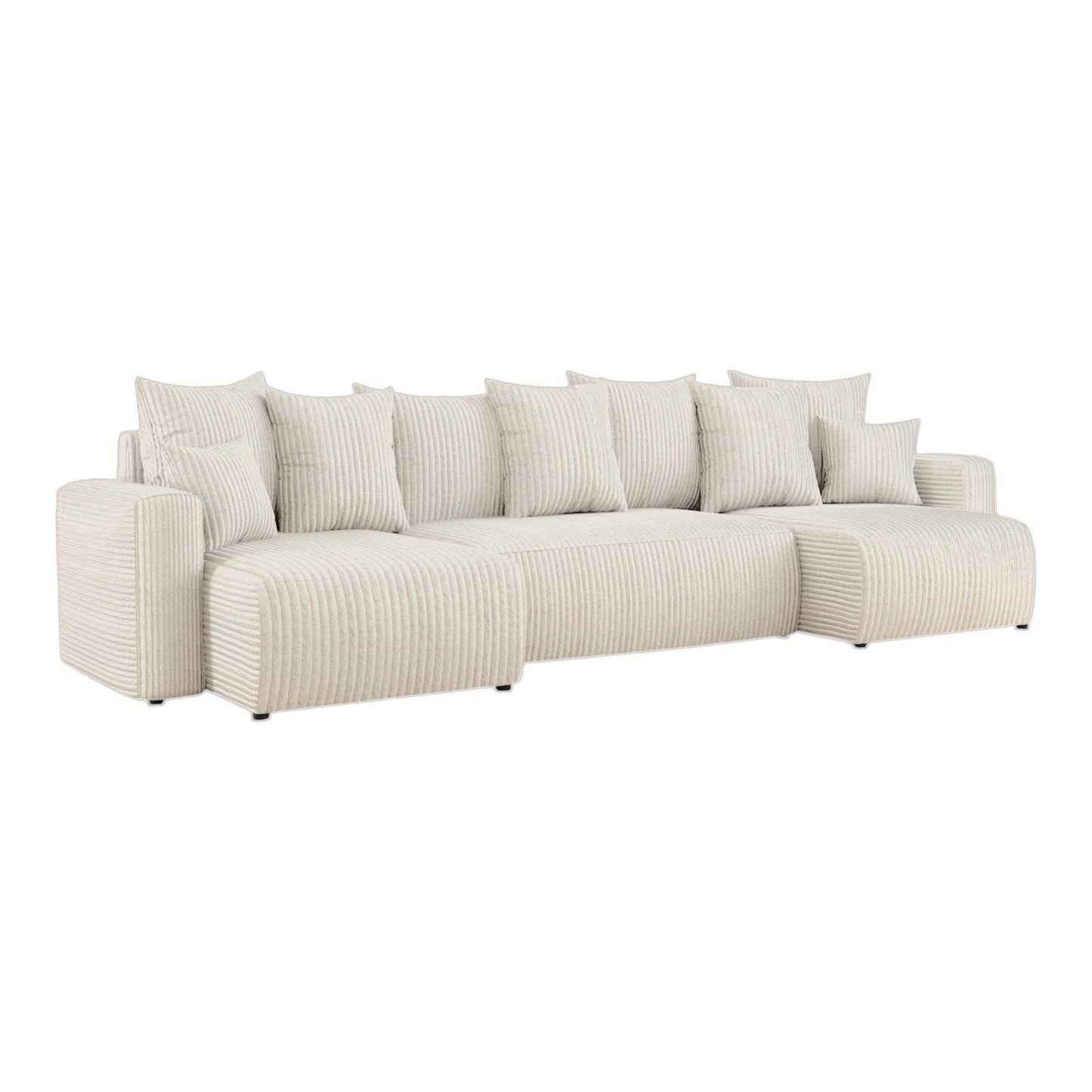 Sofá Cama Plush Forma "U" Cappuccino