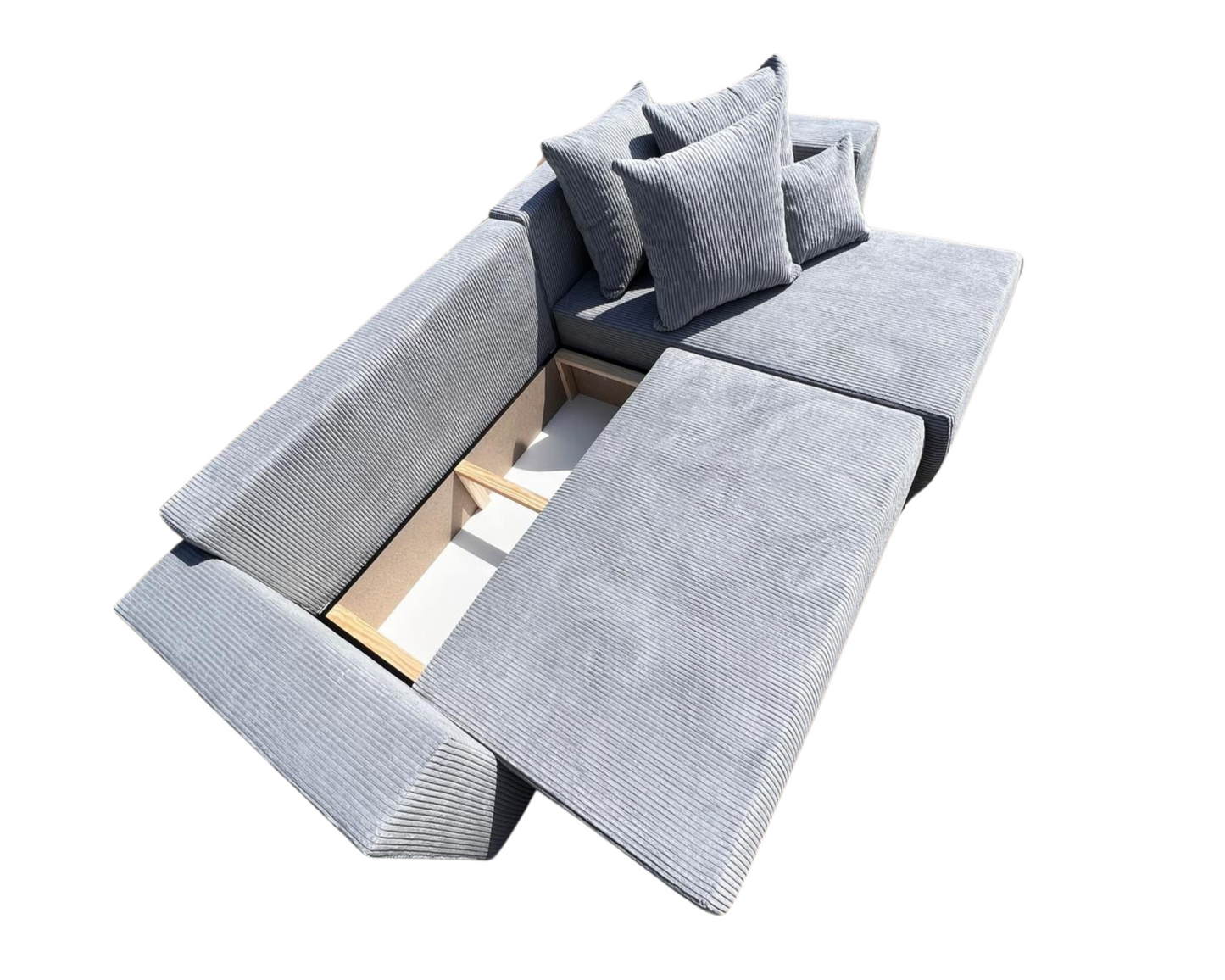 Sofá Cama “Plush” Gris Claro