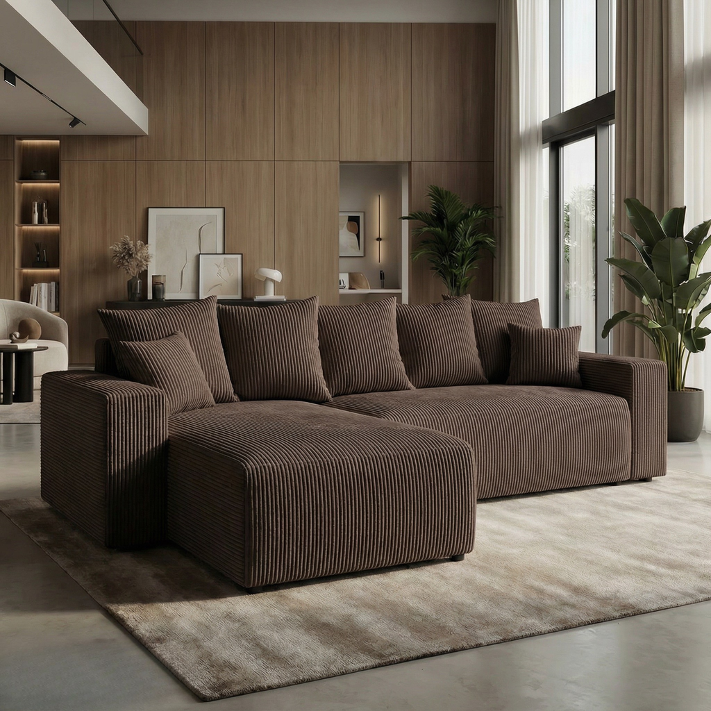 Sofá Cama “Plush” Rosa (240x143cm)