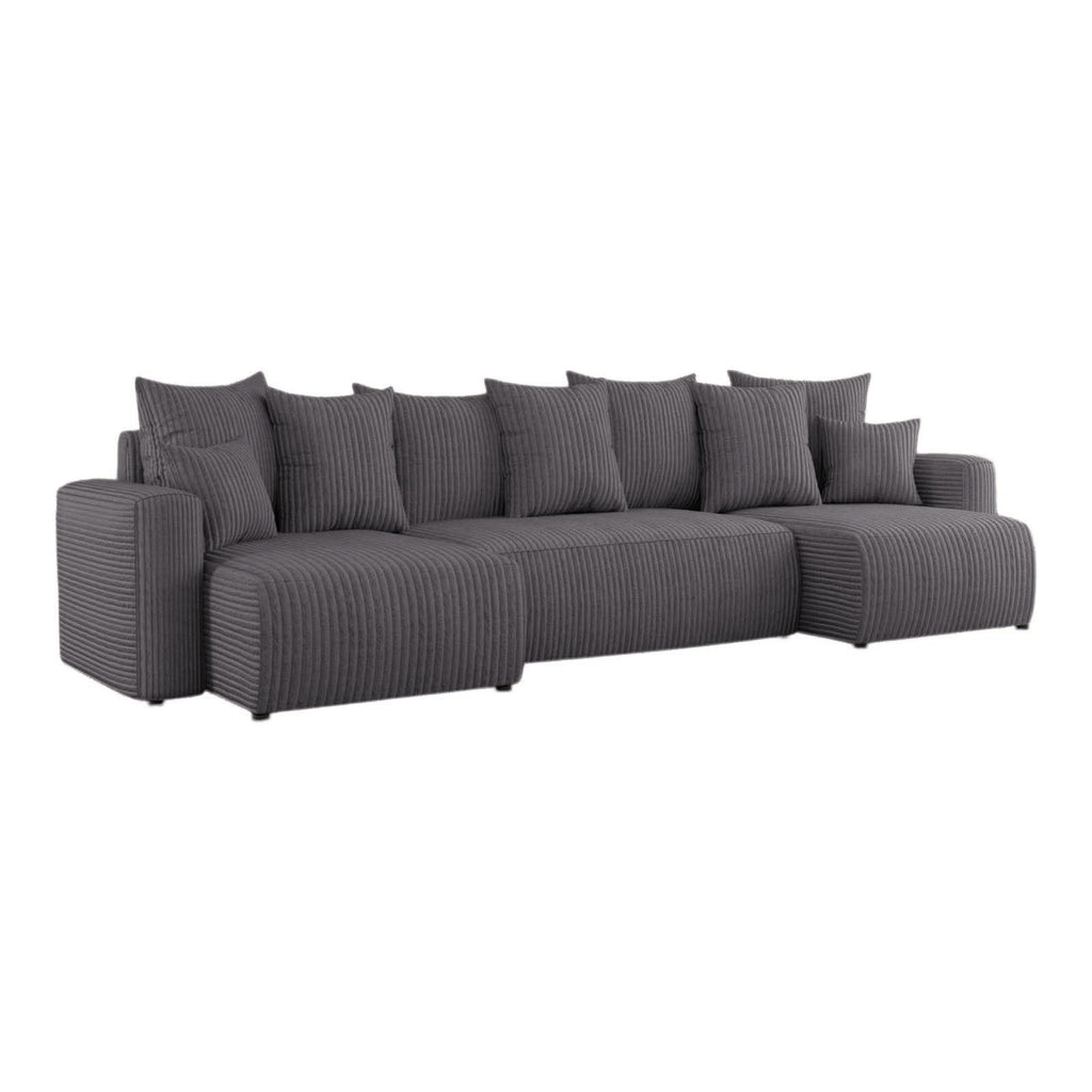 Sofá Cama Plush Forma "U" Rosa