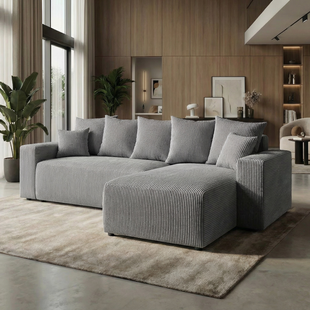 Sofá Cama “Plush” Rosa (240x143cm)