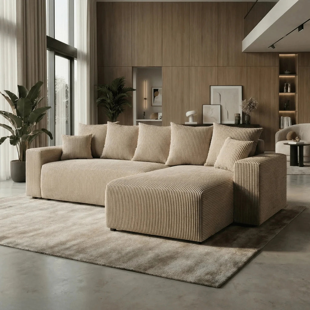 Sofá Cama “Plush” Rosa (240x143cm)