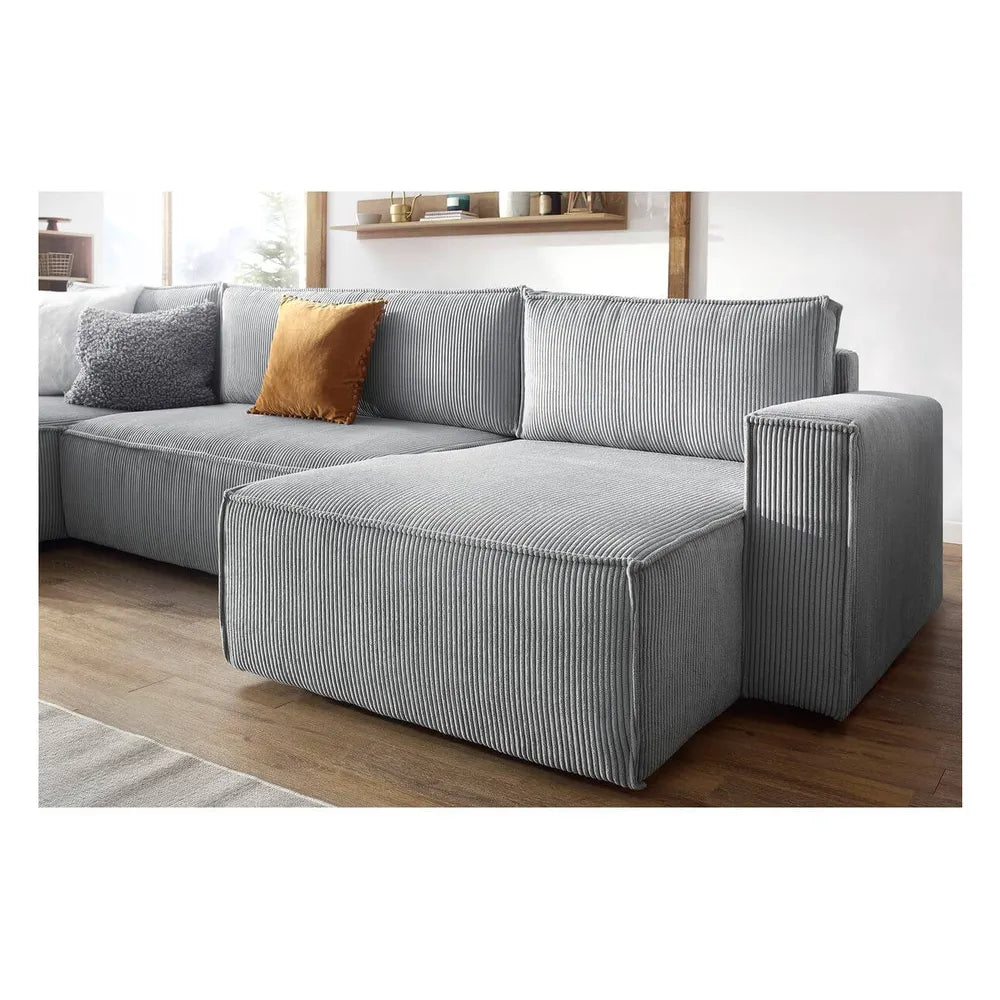 Sofá Cama Venice Forma "U" Gris Claro