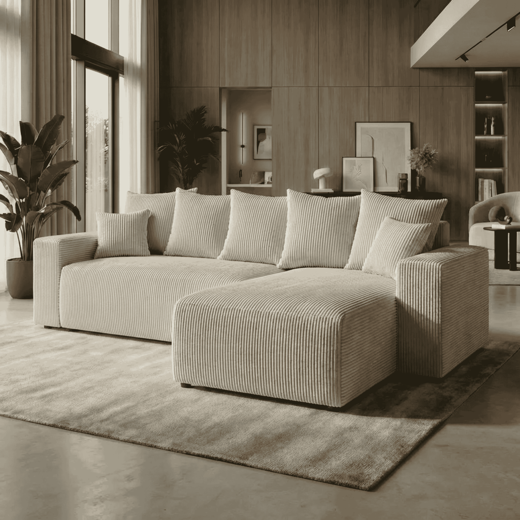 Sofá Cama “Plush” Rosa (240x143cm)