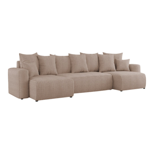 Sofá Cama Plush Forma "U" Cappuccino