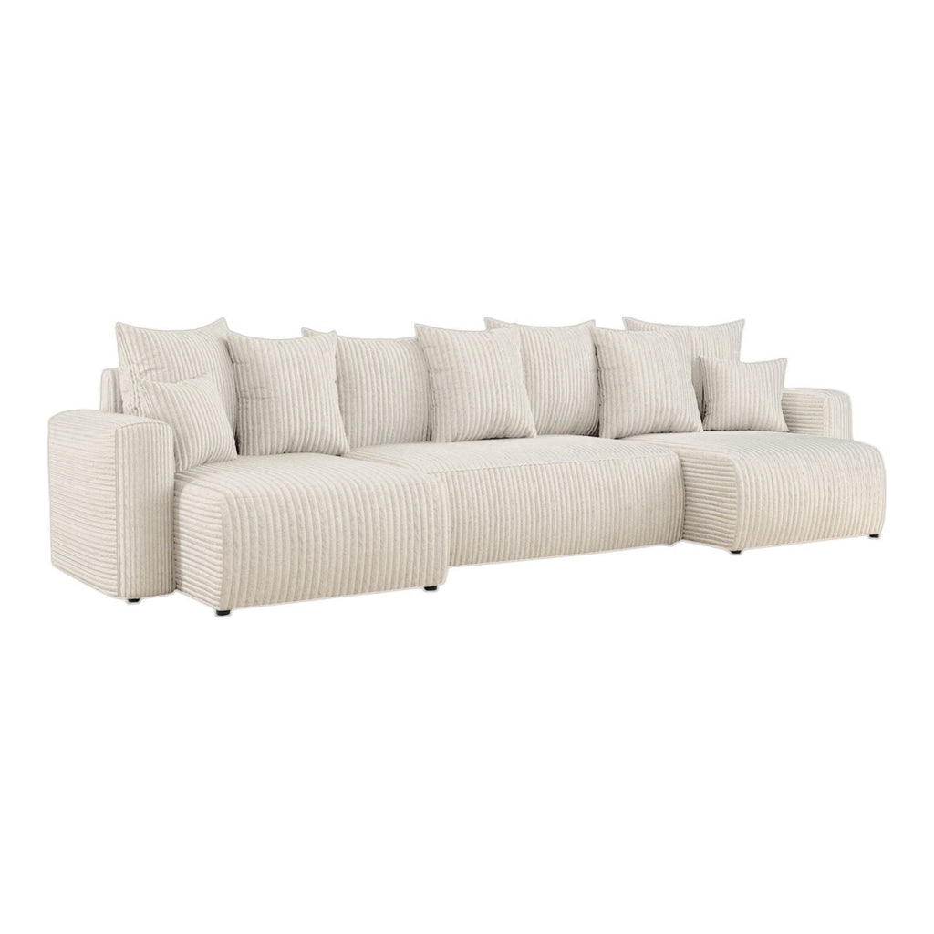Sofá Cama Plush Forma "U" Beige