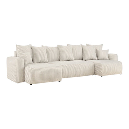 Sofá Cama Plush Forma "U" Cappuccino