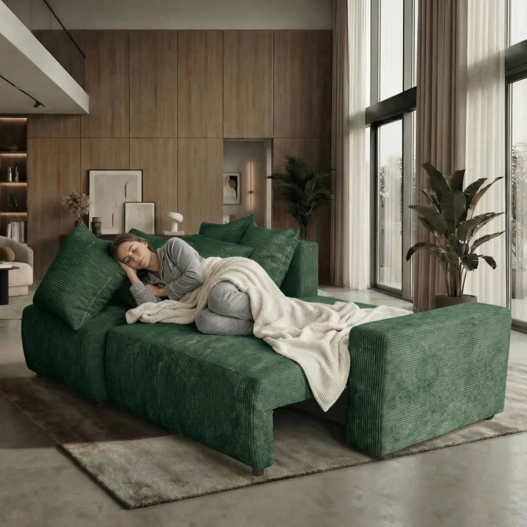 Sofá Cama “Plush” Verde (260x160cm)