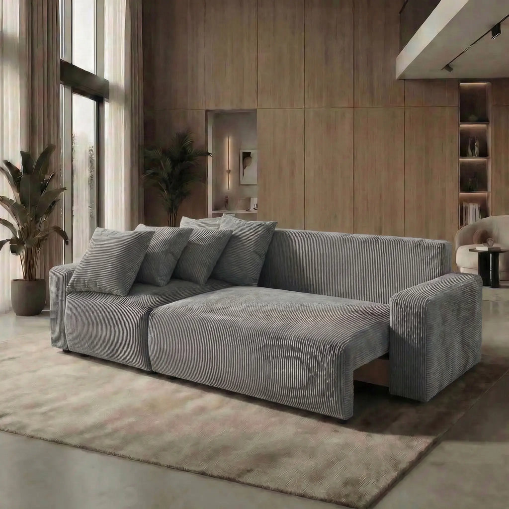 Sofá Cama “Plush” Gris Clarito