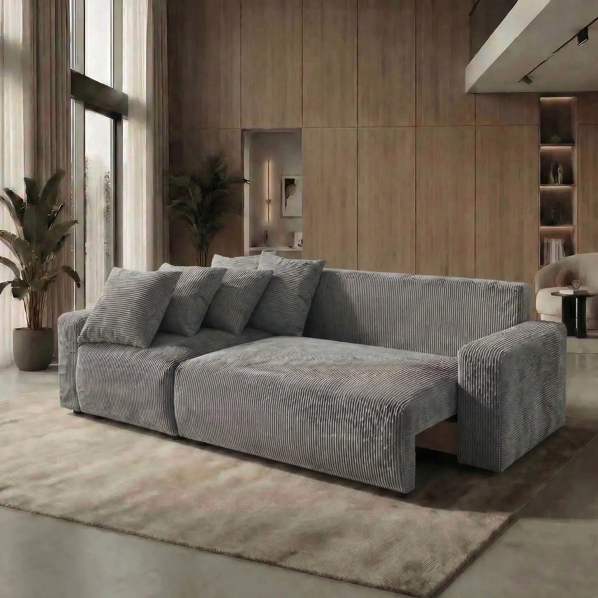 Sofá Cama “Plush” Gris Clarito