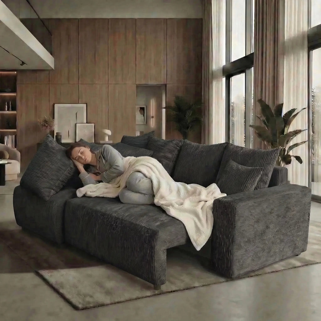 Sofá Cama “Plush” Gris Oscuro