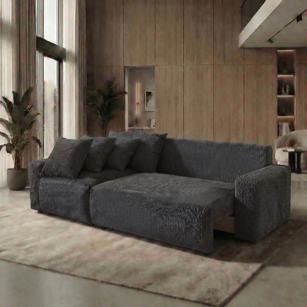 Sofá Cama “Plush” Gris Oscuro