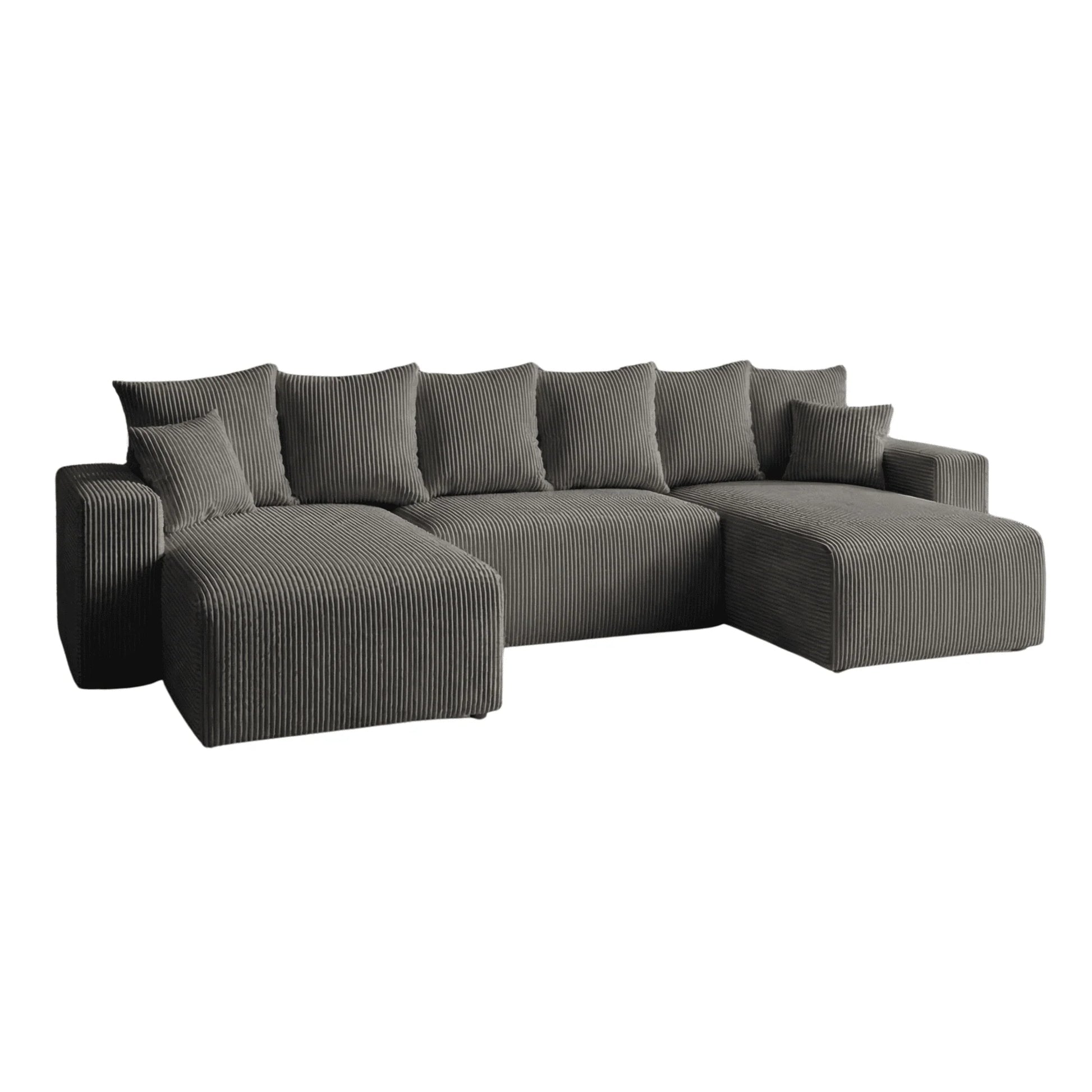 Sofá Cama Plush Forma "U" Gris