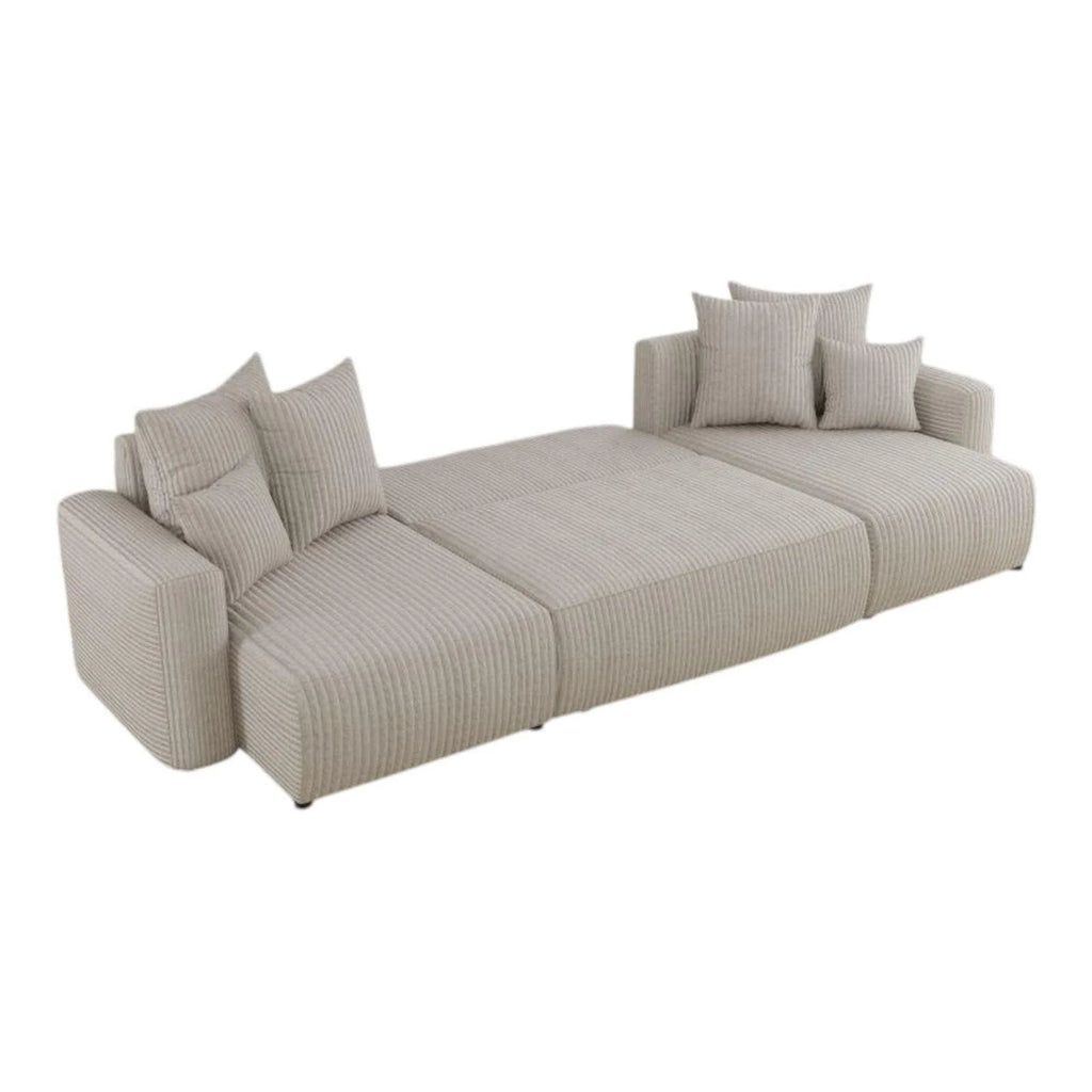 Sofá Cama Plush Forma "U" Oro / Amarillo